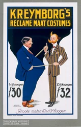 Reklame Maat Kostüme, Plakatwerbung für Kreymborgs niederländische Schneider, 1914
